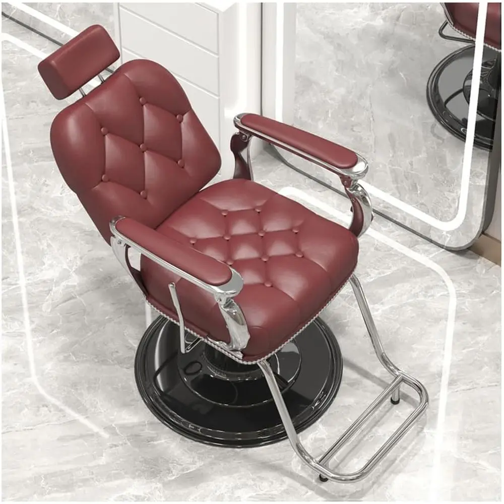 

Профессиональное парикмахерское кресло с гидравлическим насосом, регулируемое, с поворотом на 360°, цвет Кларет А