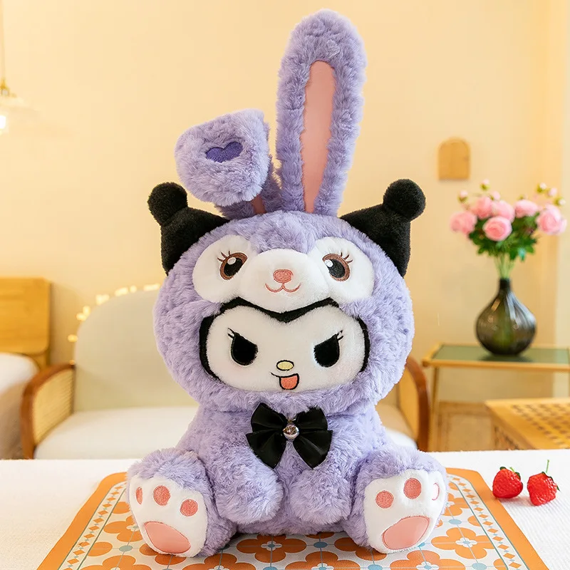 Sanrio Hello Kitty Anime Kuromi Melody Cartoon Cute Plush Costume Stuffed Dolls Kawaii Cushion Pillow Toy Birthday Gift For Girl