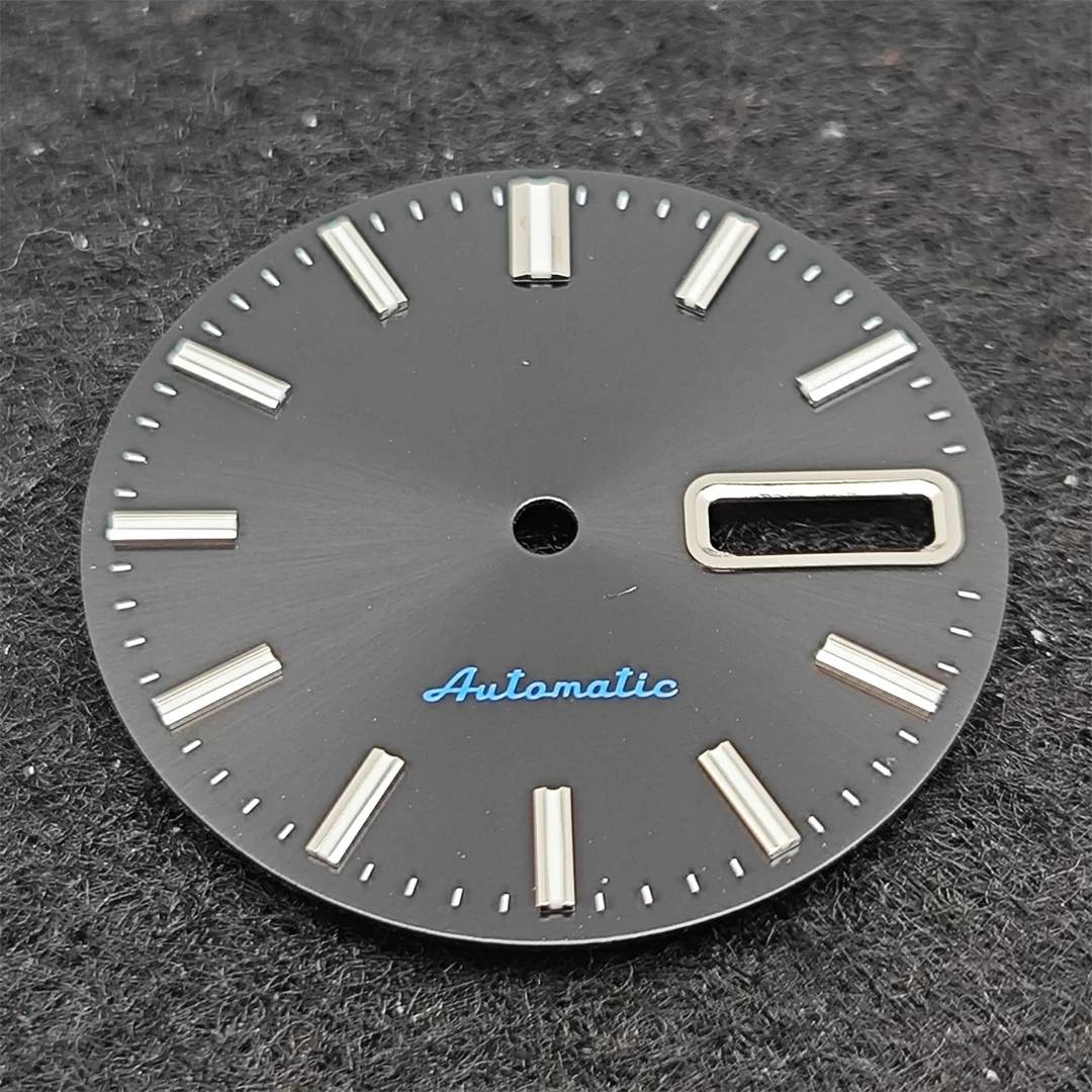 28.5 مللي متر NH36 أسود/أبيض ساعة الطلب C3 الأخضر مضيئة ساعة وجوه ساعة ميكانيكية اكسسوارات لحركة SK007 NH36A NH36A