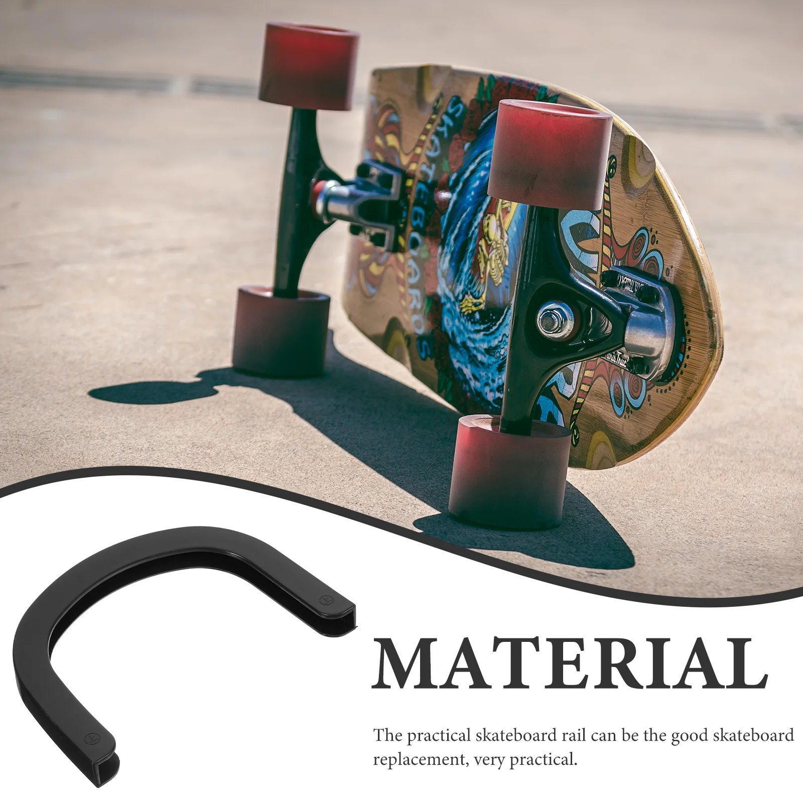 

Anti-Collision Skateboard Rail Wear-Resistant Bumper Strip Replaceable Rail for Longboards Secure Fit Heavy-Duty Skateboard