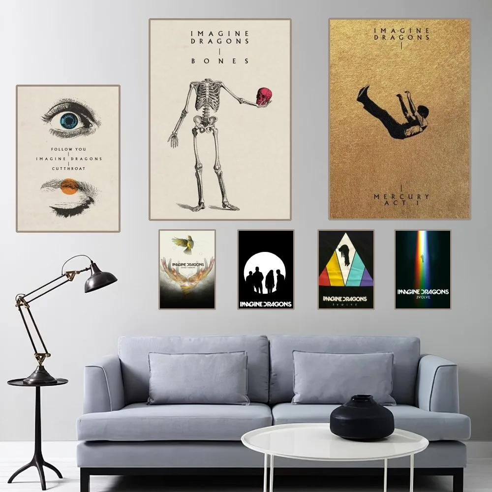 Imagine Dragons Band Poster Home Room Decor Aesthetic Art Wall Painting Stickers