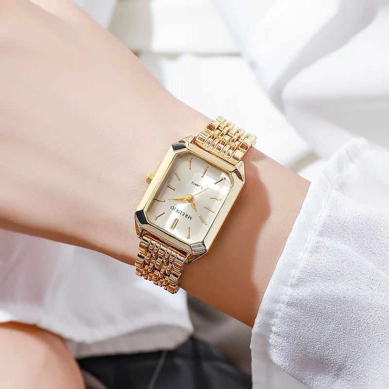 Women's Square Quartz Watch Simple Stylish Light Luxury Female Wristwatch Casual Ladies Watches Student Daily Wear Girl Gifts
