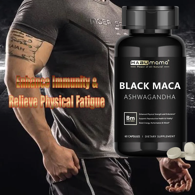 Male Enhancing Supplement with Black Maca- Muscle Builder Enlargement Pills - Natural Test Booster