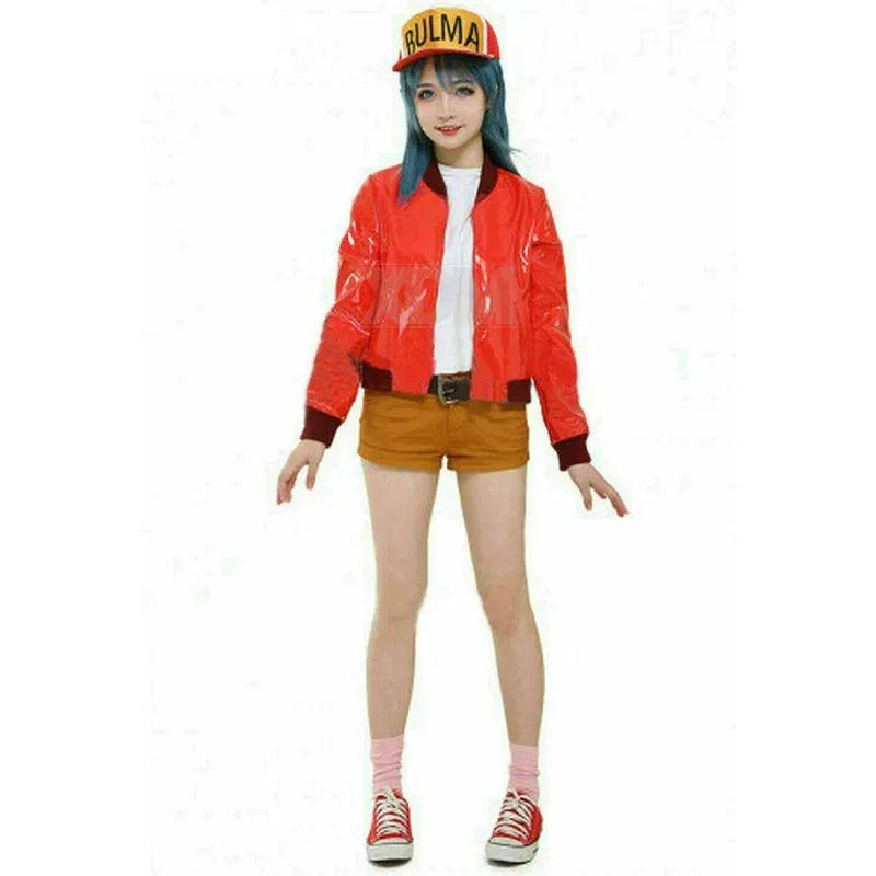 Brand new! Bulma Cosplay Costum red jacket with hat girl Cosplay Costum