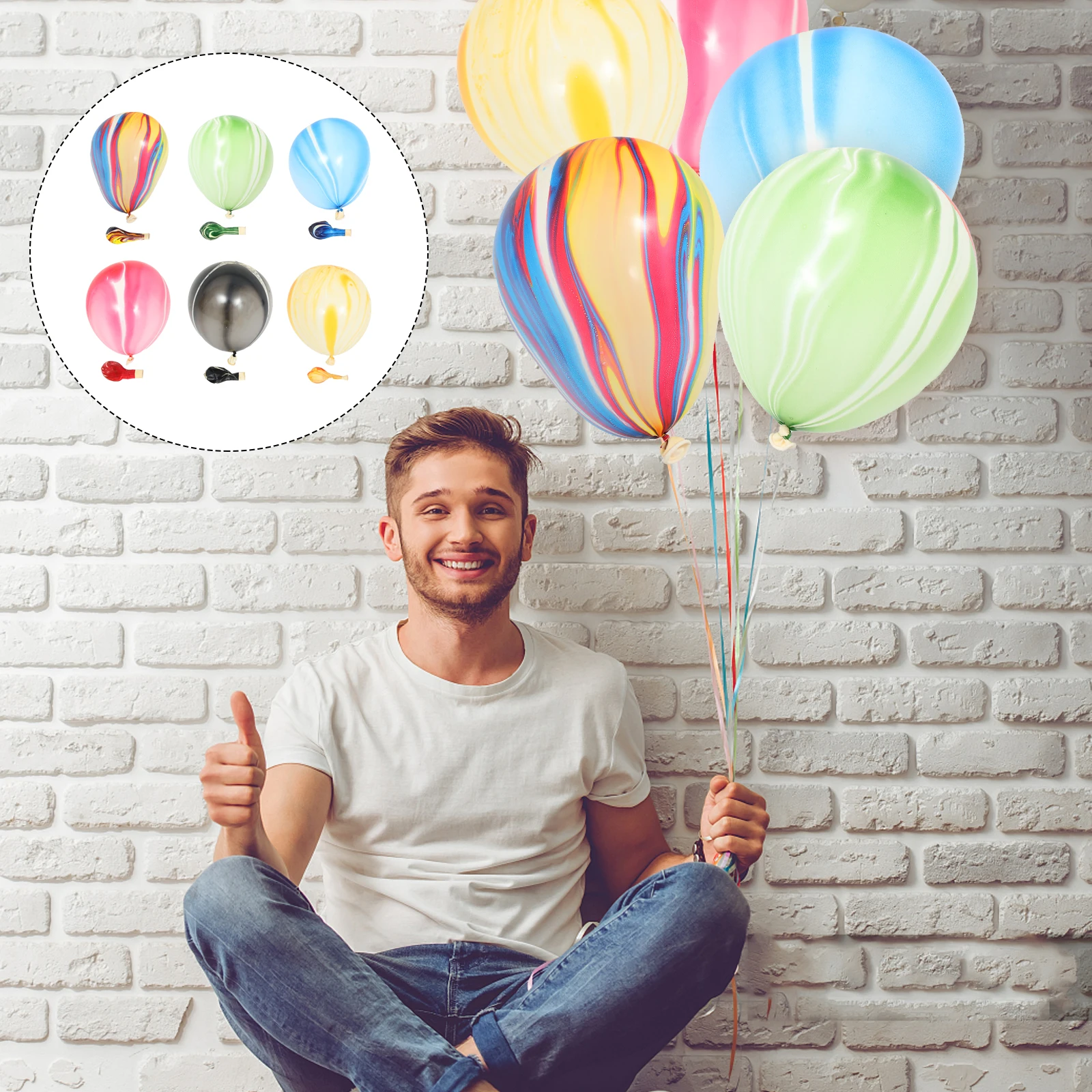 

100 pcs Thicken Agate Premium Latex Colorful Party Decoration for Wedding Birthday Baby Shower Graduation New Year Light Weight