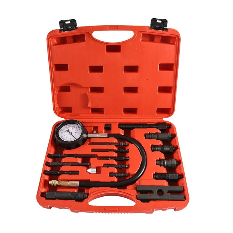 TU-15B  Cylinder Pressure Tester Kit with 0-1000 psi Gauge and Adapters Cylinder Pressure Test Tool Kit  Injector
