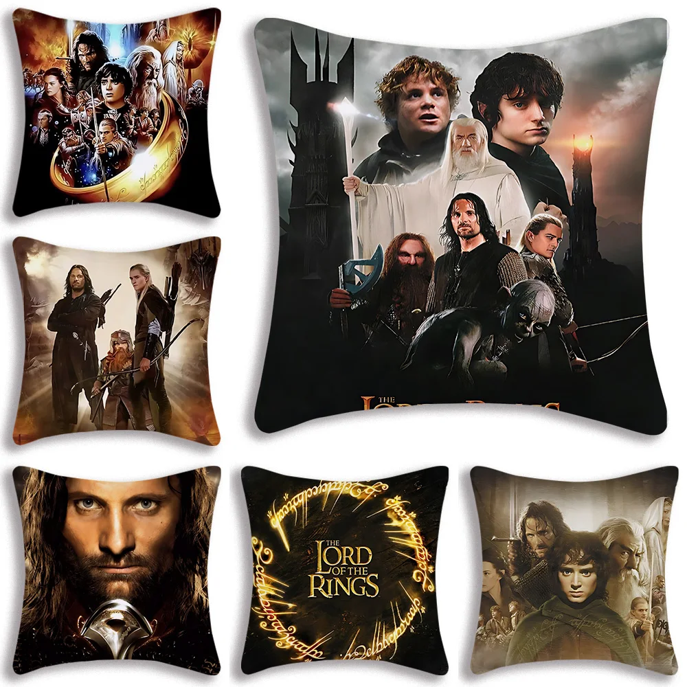 The L-Lords of the R-Rings Pillow Covers Cartoon Sofa Decorative Home Double-sided Printing Short Plush Cute Cushion Cover