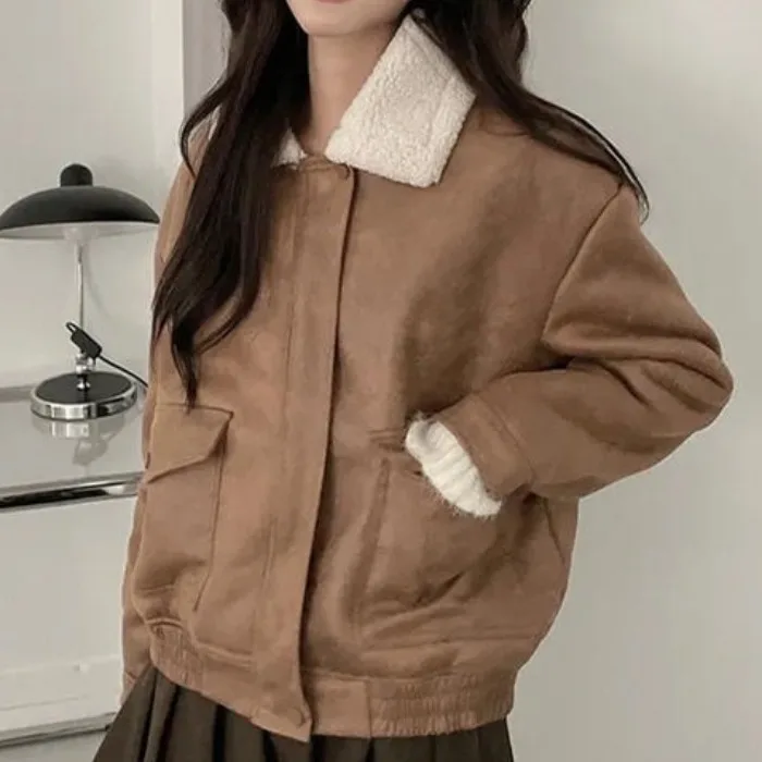 Chic Autunno Inverno Pelliccia di agnello Jaet Thi Caldo motociclista Sle Sirena Pelle e capelli Intercati Cappotto Capispalla da donna