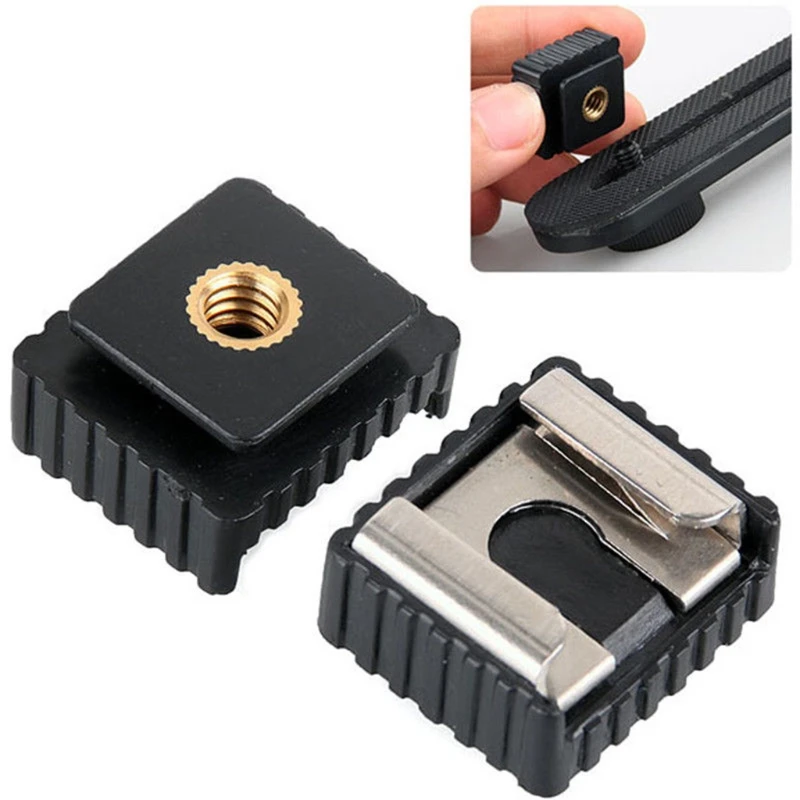 Flash Hot Shoe Bracket Standard Hotshoe Mount Adapter To 1/4 Screw For Studio Light Stand Tripod Speedight Photography Accessory