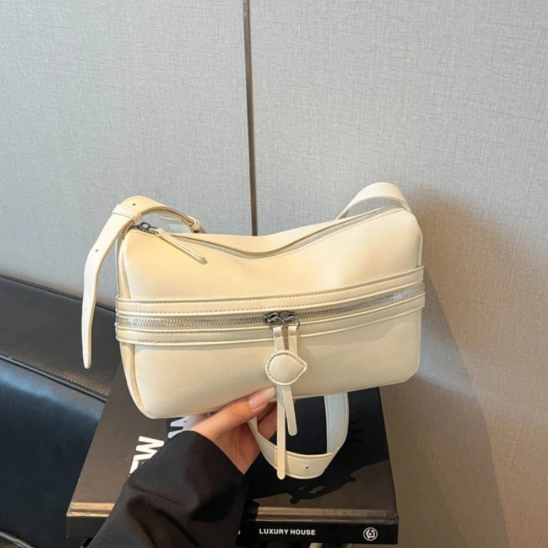 

Women's Simple Solid Crossbody Bags Casual PU Leather Shoulder Bag Mini Zipper Sling Bag For Daily Commute Fast Shipment