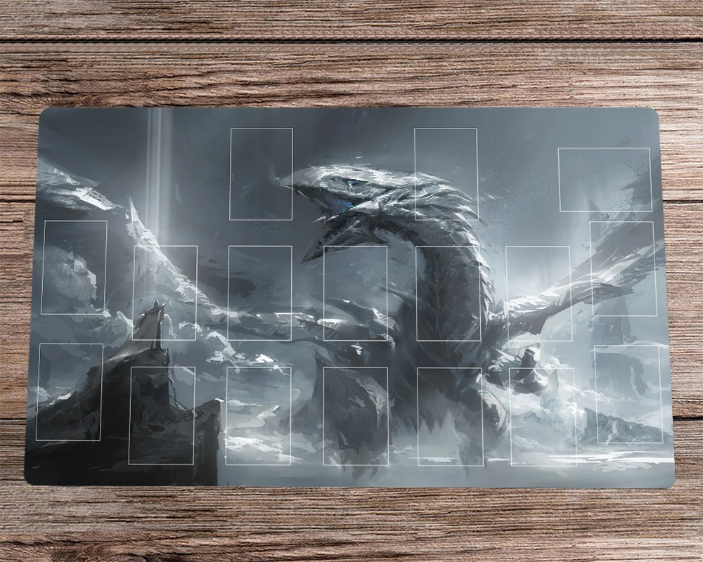 

YuGiOh TCG CCG OCG Playmat Blue-Eyes White Dragon Anime Trading Card Game Mat & Free Bag Anti-slip Desk Mat Pad Mousepad 60x35cm