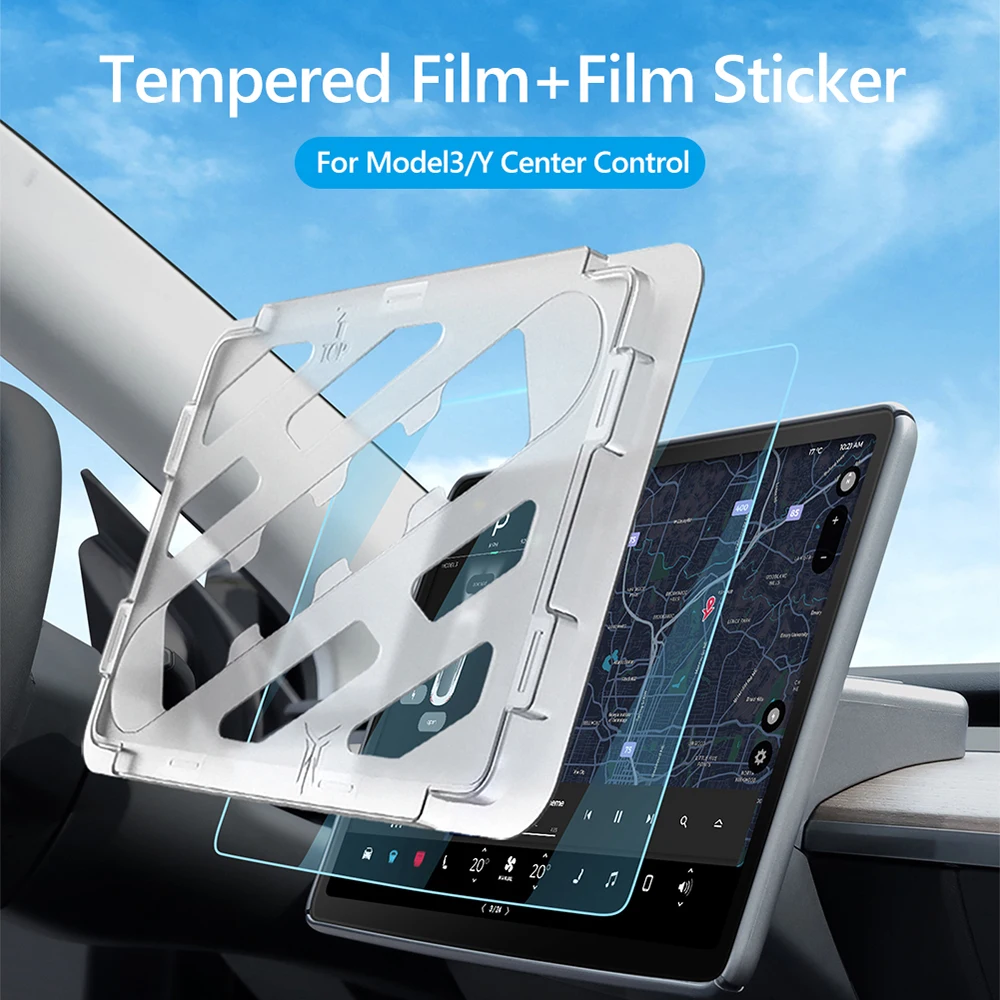 For 13 Inch Screen Car Central Control Film Tempered Glass Screen Protector Anti-Blue Light Film Hd Film Fit For Tesla Model 3 Y