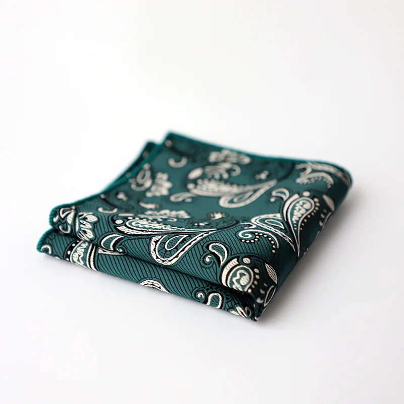 23cm New coreano Fashion Flower Silk Pocket Square uomo Paisley Brown fazzoletto Gentleman Suit Pocket asciugamano Tuxedo Hanky Gift