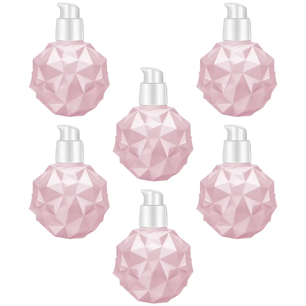 6 pçs rosa creme para as mãos garrafas de plástico forma durian recarregável loção maquiagem sub garrafas recipiente dispensadores