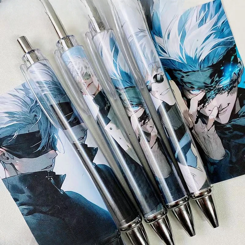 Gojo Satoru Popular Anime Two-dimensional Peripheral Push Gel Pen Handsome Bookmark 0.5 Signature Pen Animation Derivatives