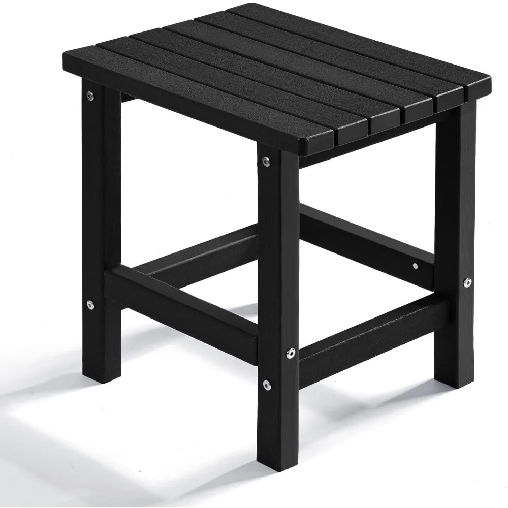 

Weather-Resistant HDPE Outdoor Side Table for Patio, Backyard, Pool - Easy Maintenance in Black