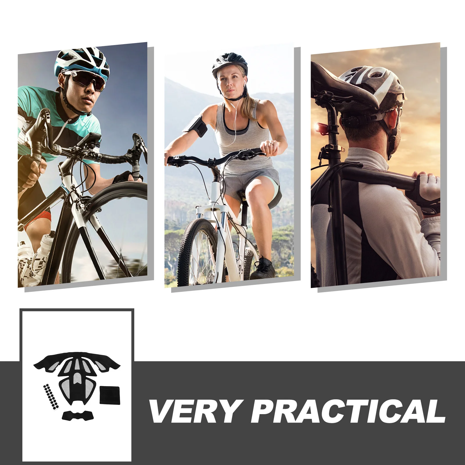 4Pcs Inner Liners Padding Kit Universal Replacement Cushions for Bike Bicycle Motorcycle Soft Durable Shock