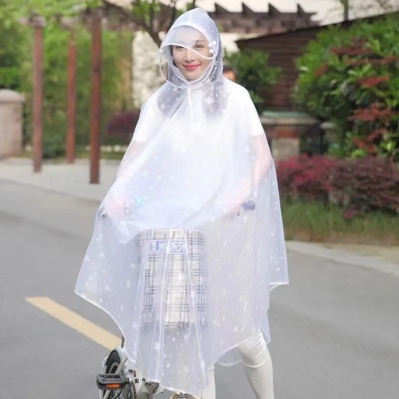 Cycling Raincoats Adults Single Transparent Hooded Thicken Durable Water-proof Rain Poncho Outdoor Travelling Bicycle Дождевик