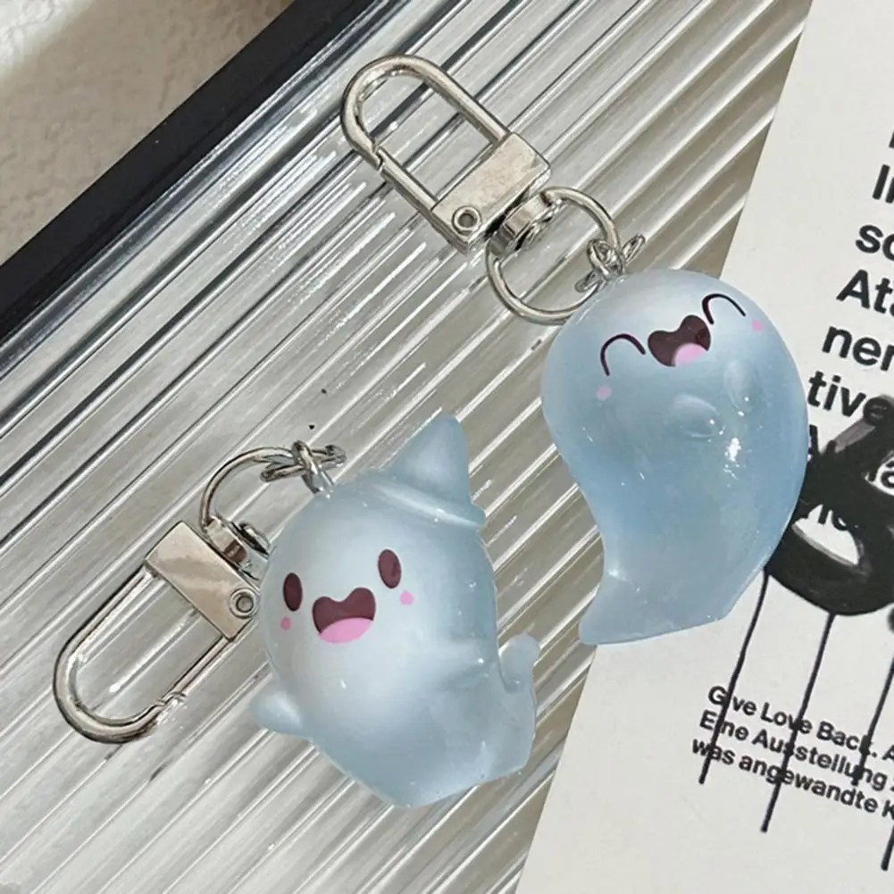 Lightweight Keychain Glow-in-the-dark Ghost Keychain Halloween Bag Charm Multiple Expression Pendant Spooky Hanging Ornament