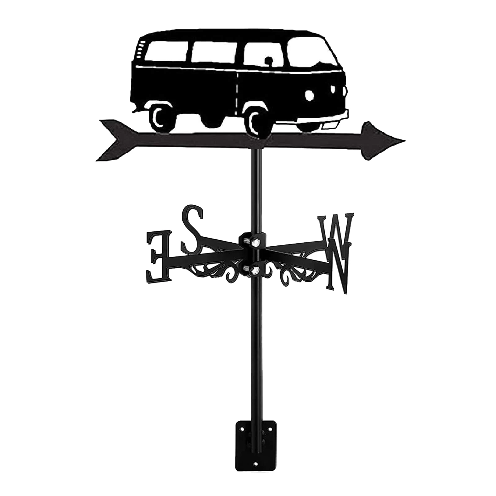 Bus Weathervanes, Professional Measuring Tools Weather Vane for Roof Mounted, Retro Outdoor Garden Shed Roof Decoration