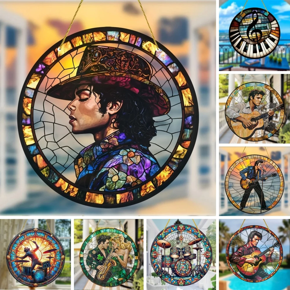 Acrylic Music Themed Guitarist Sun Catcher - Wall Art For Home,Garden,Cafe & Bar Decor | Perfect Gift For Music Enthusiasts