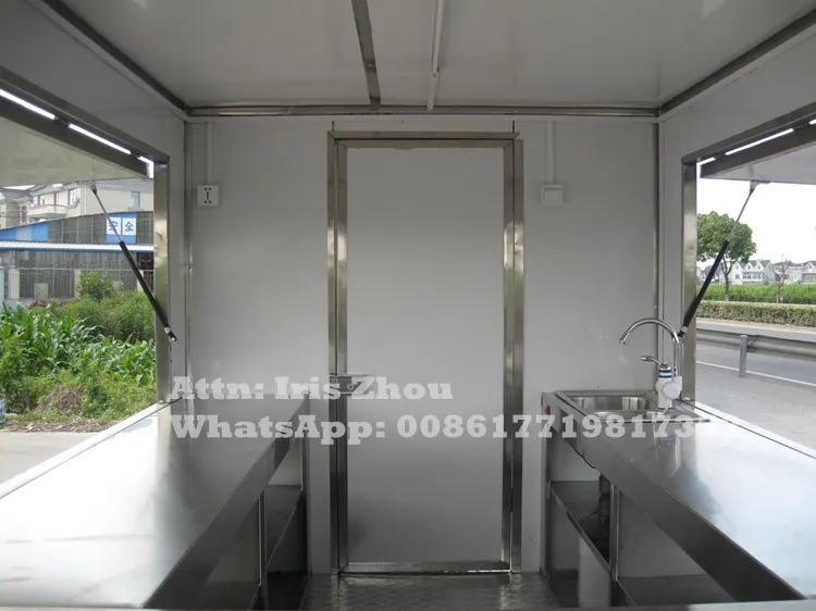 Venda imperdível carrinho de comida móvel com display de propaganda carrinho de comida para reboque de comida para venda