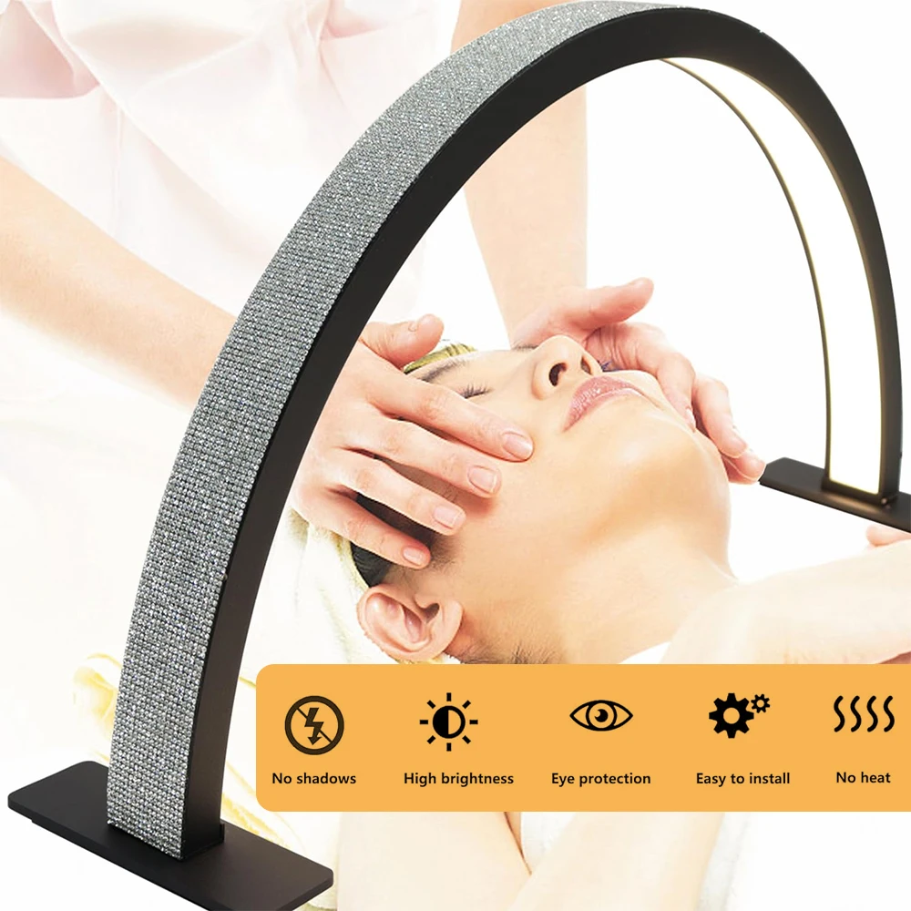 네일 익스텐션 LED 반달 조명, 원격 클립 포함 책상 래쉬 램프, 29 인치 364LED 조명 기술, 2700-6500k, 39W, 22 인치