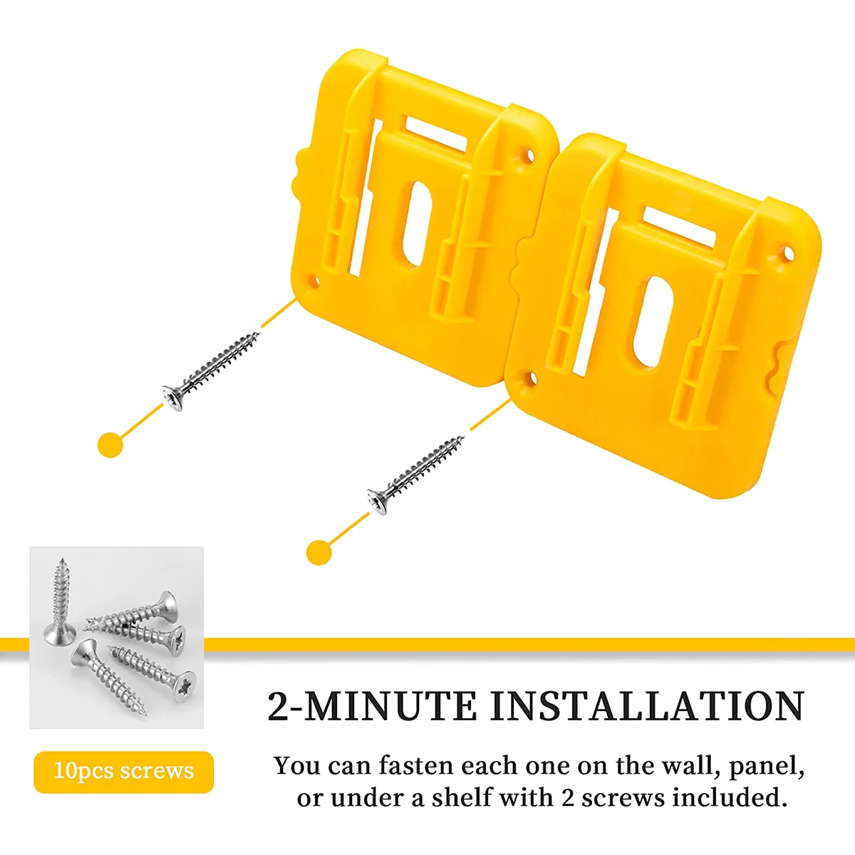 Battery Holder For 20V Battery Plastic Lithium Battery Dock Holder Wall Mount Batteries Storage Hanger for Garage Workshop