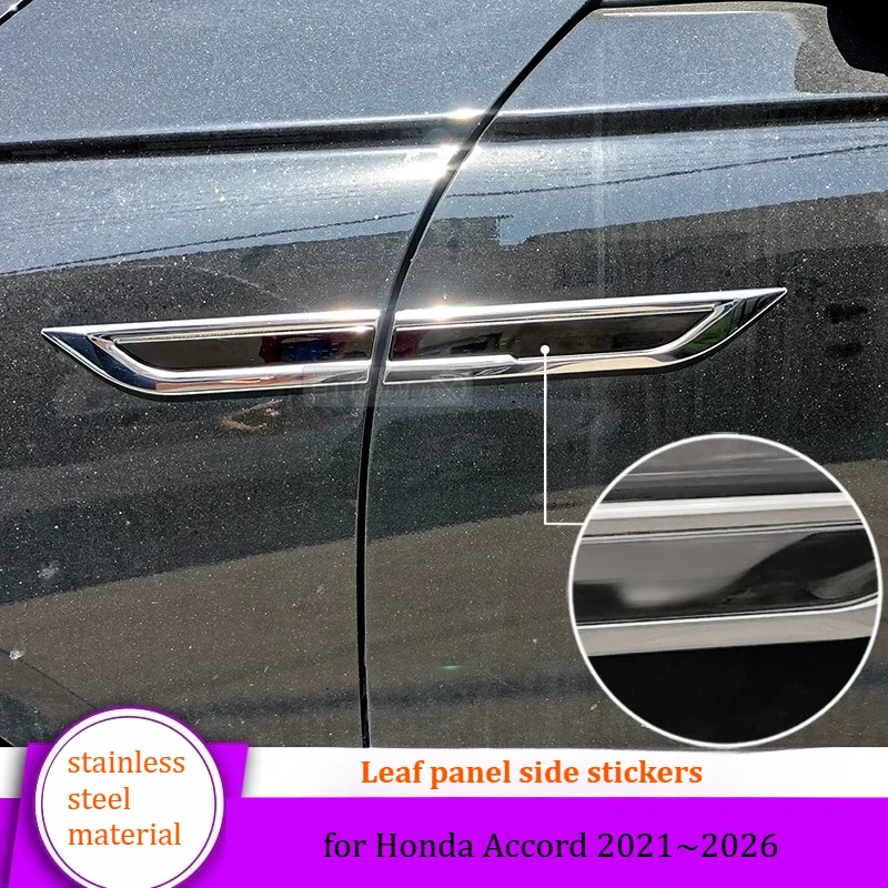 for Honda Accord 2021~2026 Leaf panel side stickers/door fender decorative stickers/exterior decorative accessories/auto parts