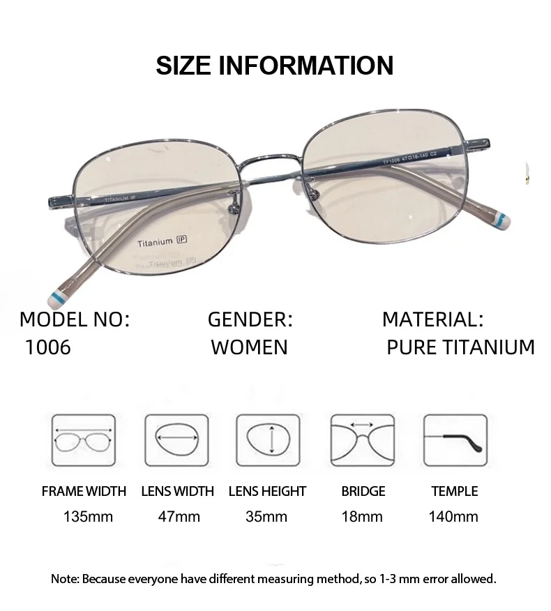 ELECCION gafas graduadas presbicia miopía titanio puro gafas de mujer ultraligeras titanio Anti rayos azules montura de gafas