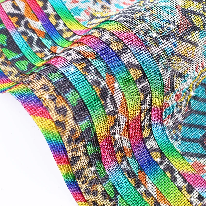 1Pcs Self Adhesive Rhinestone Stickers Glass Glitter Leopard Print Rhinestone Stickers DIY Craft Clothing Bags Shoes