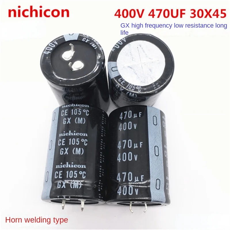 (1PCS)400V470UF 30X45 nichicon electrolytic capacitor 470UF 400V 30*45 GX high frequency and low resistance.