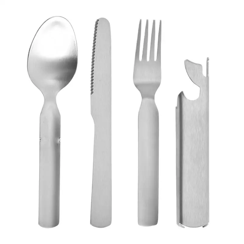 Travel Utensils 4-Piece Portale Flatware Travel Cutlery Stainless Steel Lunchbox Silverware Set Camping Cutlery Set for Lunch