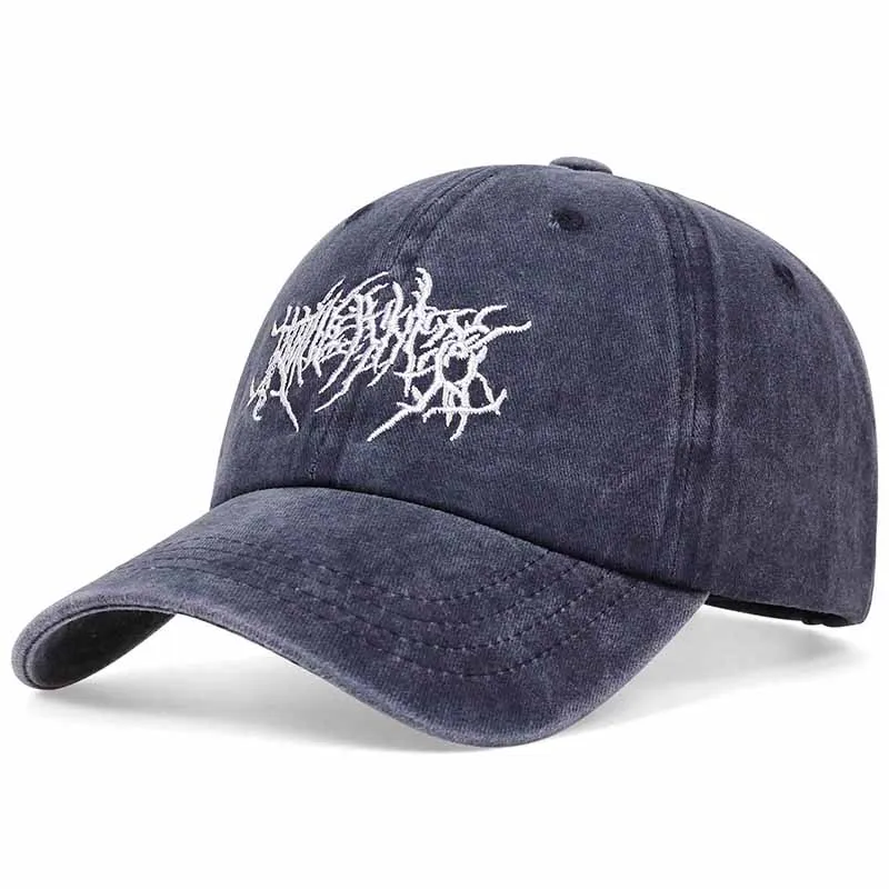 Unisex Brief Stickerei Gewaschen Baseball Caps Frühling Herbst Outdoor Einstellbare Casual Hüte Sonnenschutz Hut Sport Kappe – Detail 6
