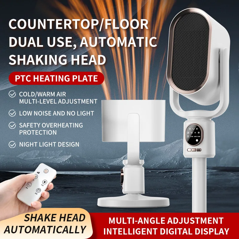 Aquecedor portátil ptc 1800w, ventilador pessoal de mesa para escritório doméstico, sistema de aquecimento de casa inteira, ar quente rápido, aquecedor elétrico de espaço