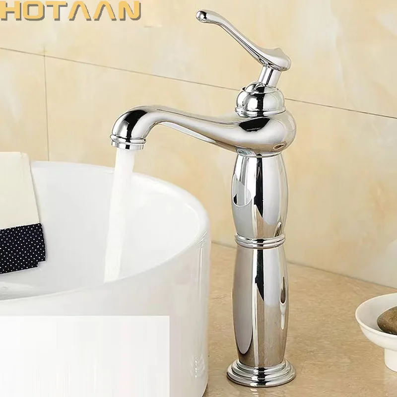 Bathroom Tall Basin Faucet Chrome Brass Mixer Solid Copper Luxury Europe style Tap torneiras para banheiro crane YT-5026-C