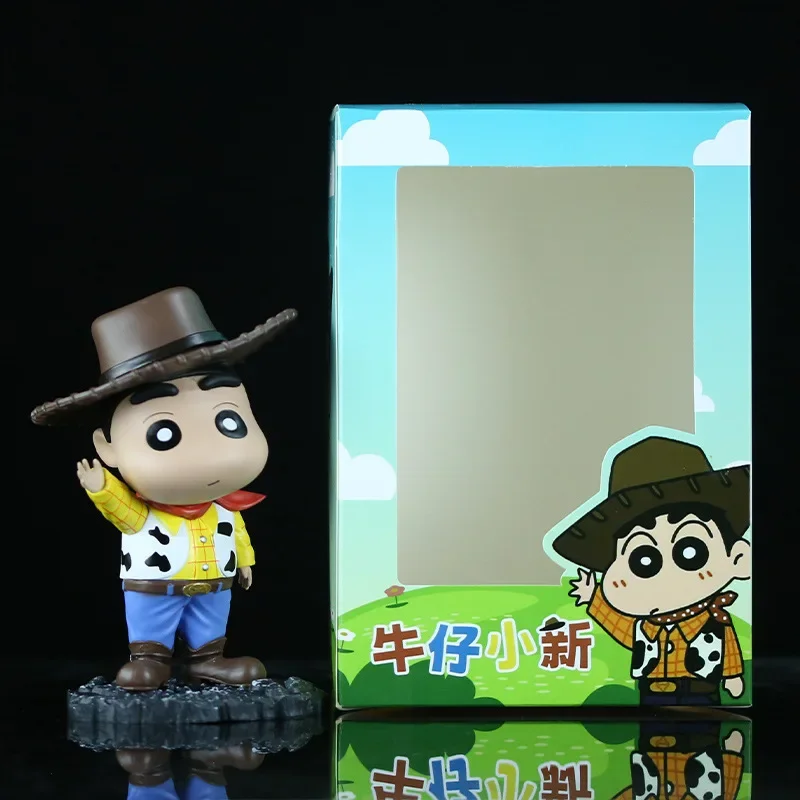 

14.5cm Crayon Shin-Chan Cowboy Shin-chan PVC Figure Model Boxed Desktop Ornament For Friends gifts Wholesale