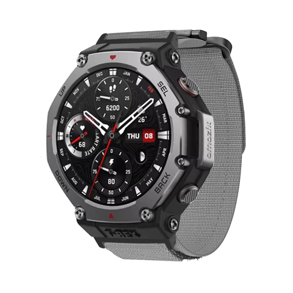 Nylon Strap For Amazfit T-Rex 3 Watchband Adjustable Lightweight Breathable Wristband Hook&Loop Band With Tool