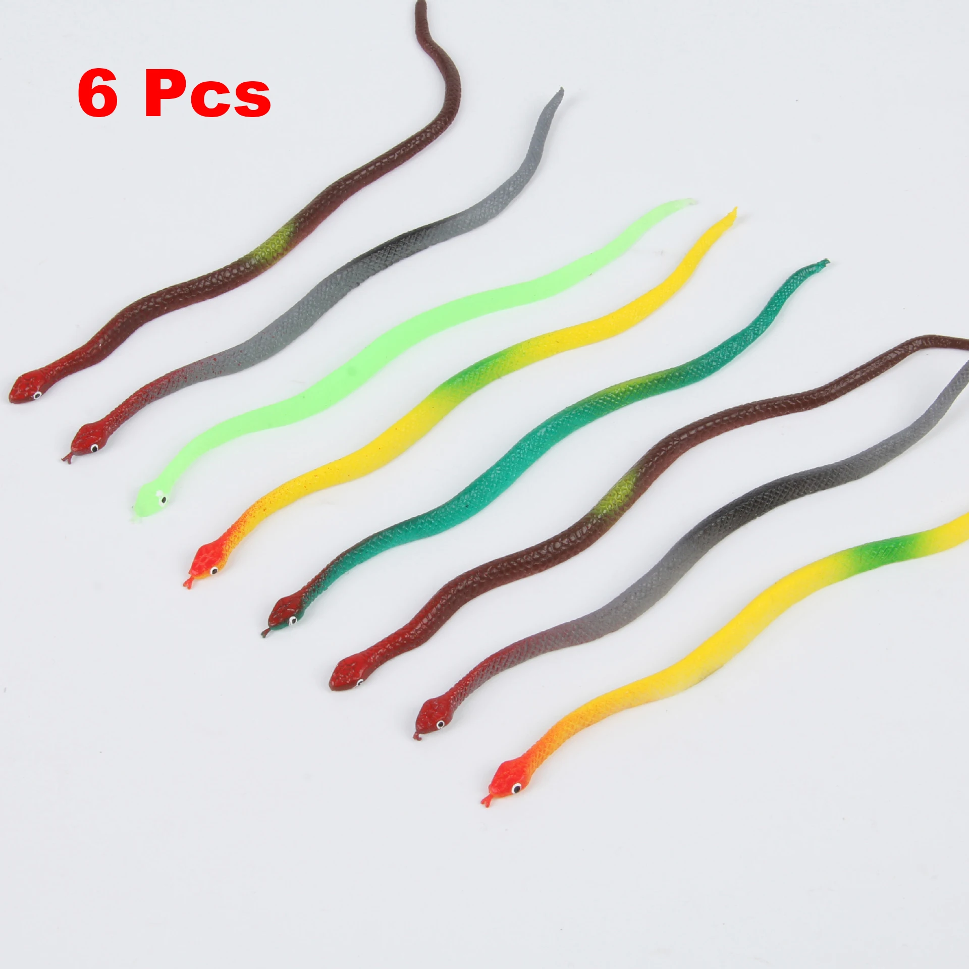 6 Pcs Novelty Funny Simulation Snake Toys Whole Person Rubber Snake Model Children Practical Jokes Gadget Halloween Pranks Props