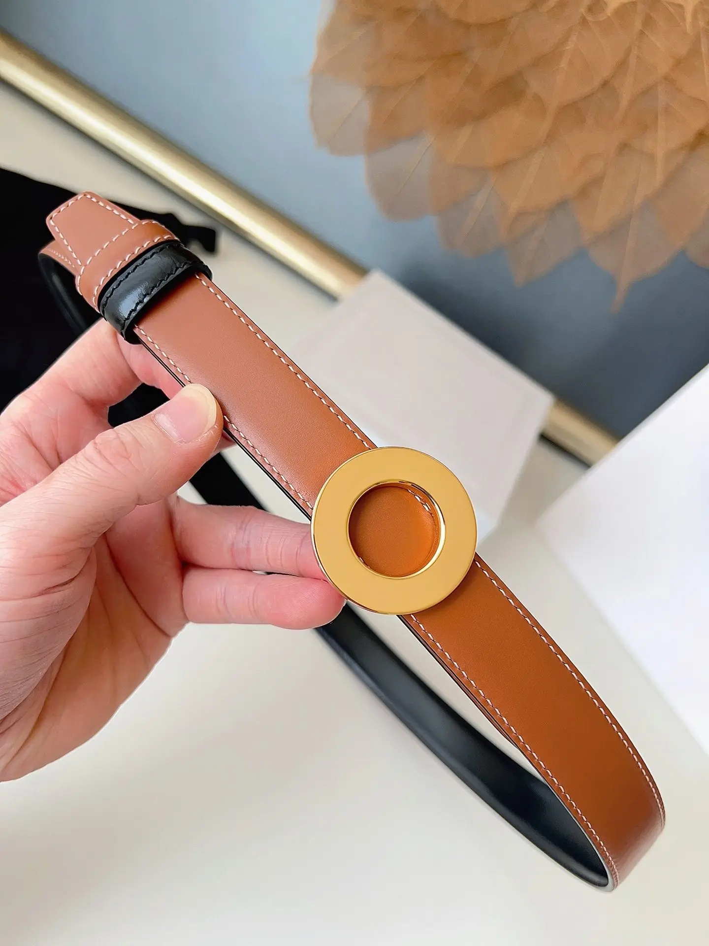 Vintage Brown Suede Chain Buckle Wide Belt For Women Waist Strap For Dresses Coats Casual Outfits
