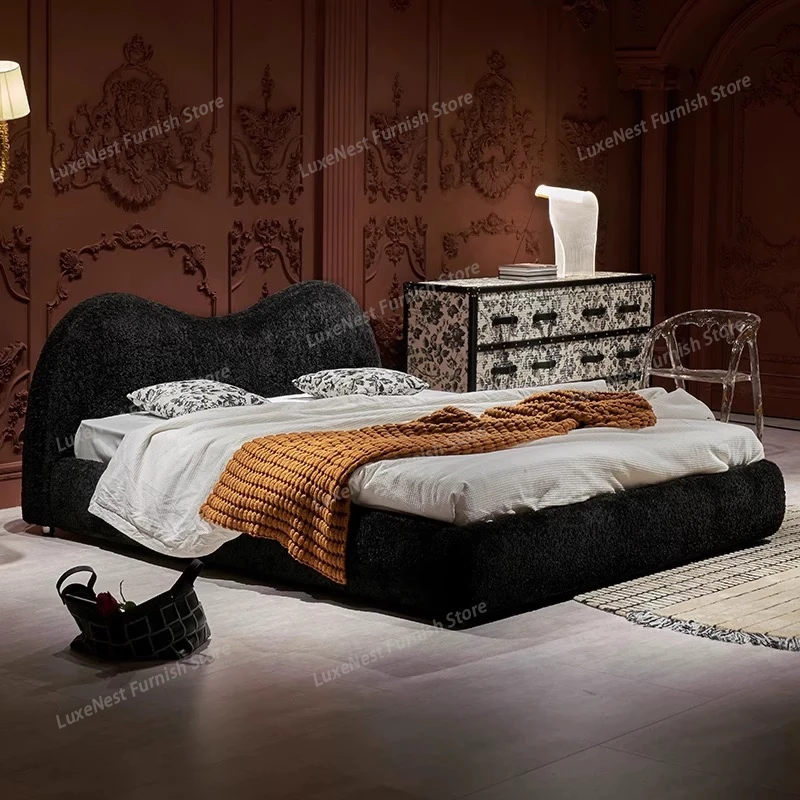 

Двуспальная кровать 180x200 см, новая, в стиле французского ретро, с тканевой обивкой, роскошная деревянная рама, современный комплект мебели для спальни.