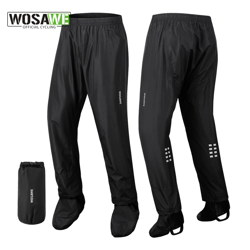 

WOSAWE Rain Pants Outdoor Waterproof Pants Motorcycle Climbing Camping Sports Mountain Rain Trousers Shoe Covers Cycling Pants