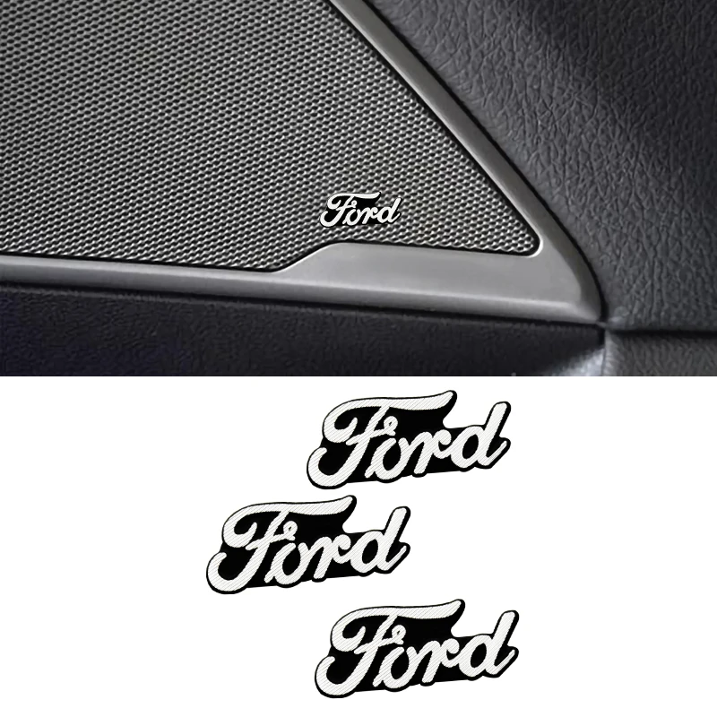 Altavoz estéreo de alta fidelidad 3D, insignia de aluminio, emblema adhesivo para Ford focus Fiesta EcoSport ESCORT ranger fusion mondeo Mustang