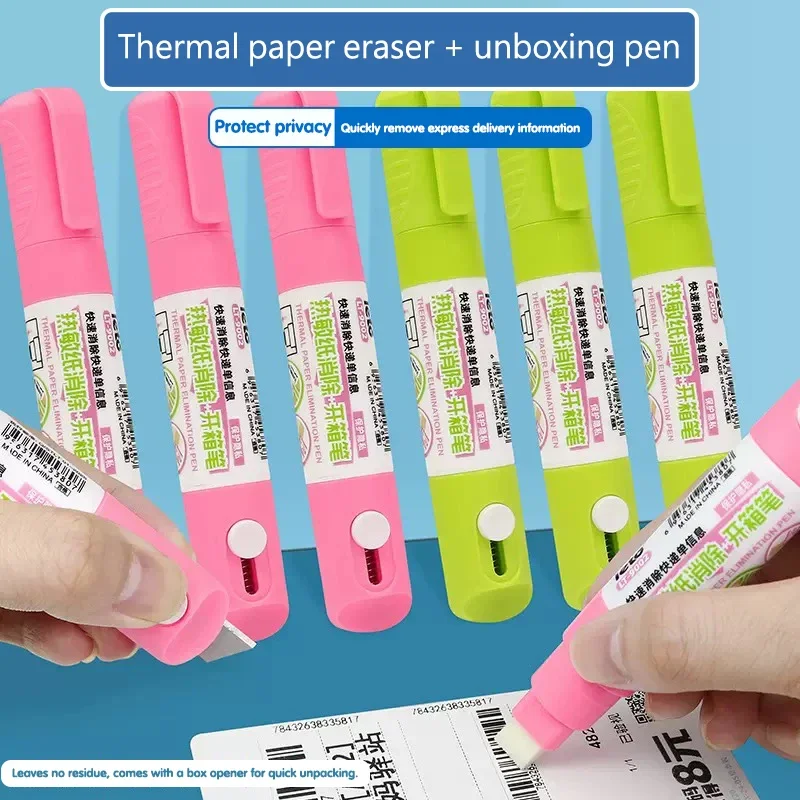 

Thermal Paper Eraser,One Pen for Two UsesTherosensitive Elimination + Unboxing Pen ,making Unpacking Pad Kages Express Shipping