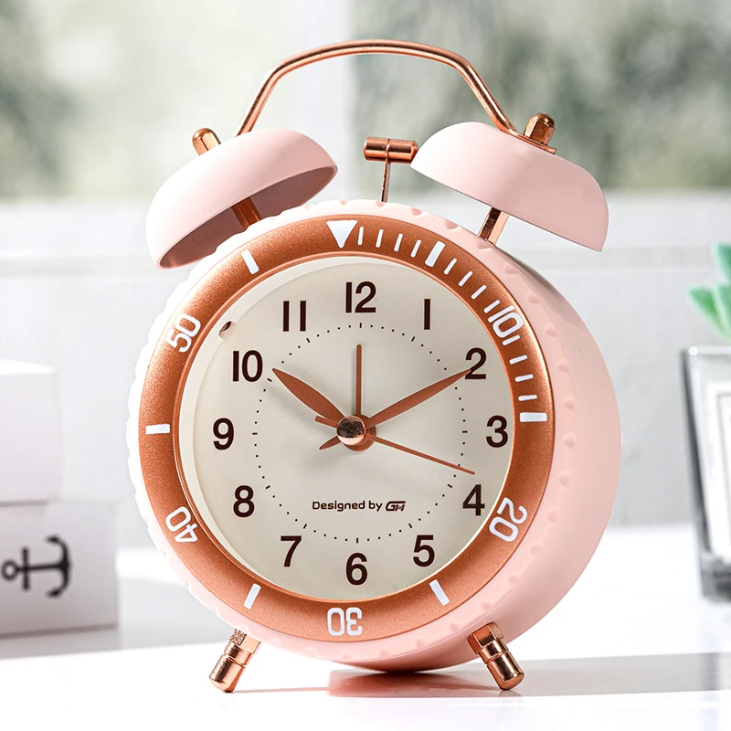 Creative Alarm Clock, Super Loud Ringtone, Suitable for Adult Students, Silent Running Time, With Night Light Function,