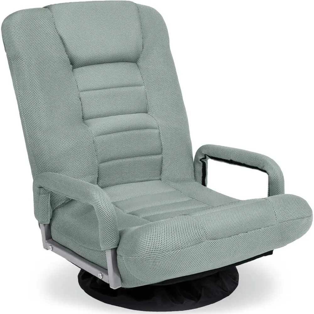 360° Ergonomic Gaming Chair with Lumbar Support, Armrests, Adjustable Backrest - Sage Green