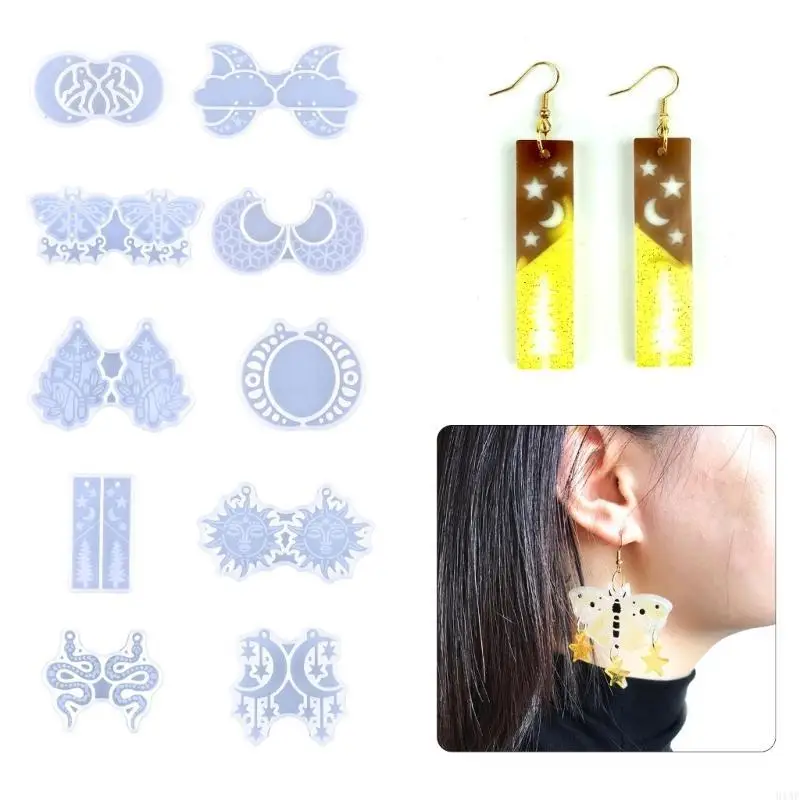 91AF Earring Resin Mold Jewelry Casting Mold Silicone Pendant Mould Earring Molds
