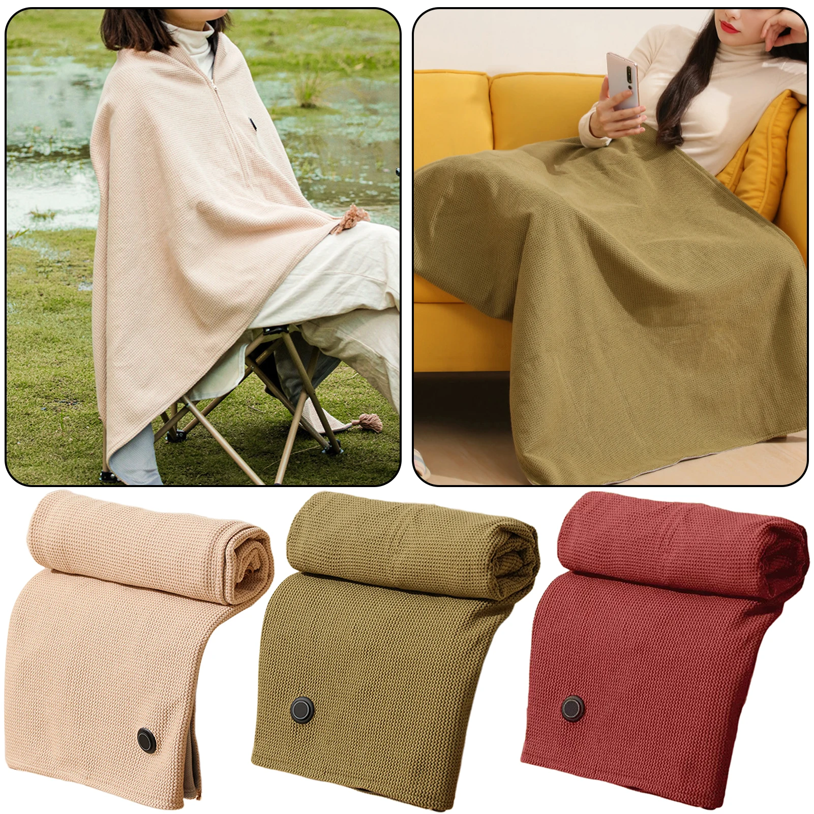 Heated Shawl Wraps For Women,Thicken Electric Heated Blanket,Washable Throw Blanket,USB Powered Heating Blanket For Office Home
