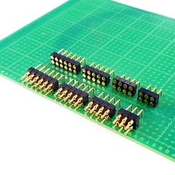2/5/20 Pcs Male Female Pad Dual Row DIP Right Angle 2.54MM Pogo Pin Connector 2x2Pin 6 8 10 12 14 16 2x10 Position Horizontal