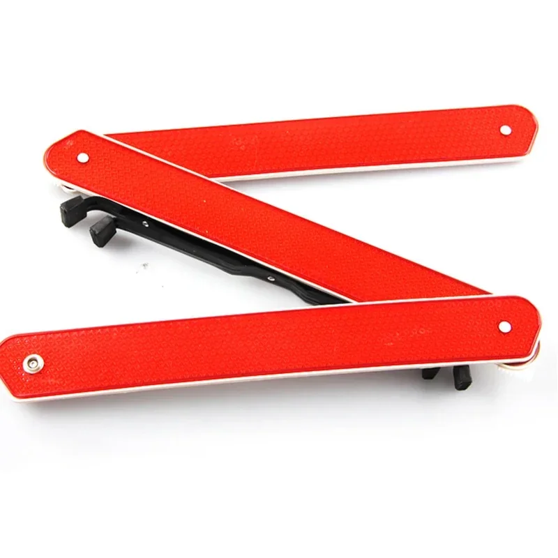Car Trianglular Reflective Strip Emergency Breakdown Warning Sign Red Road Safety Hazard Foldable Auto Accessories